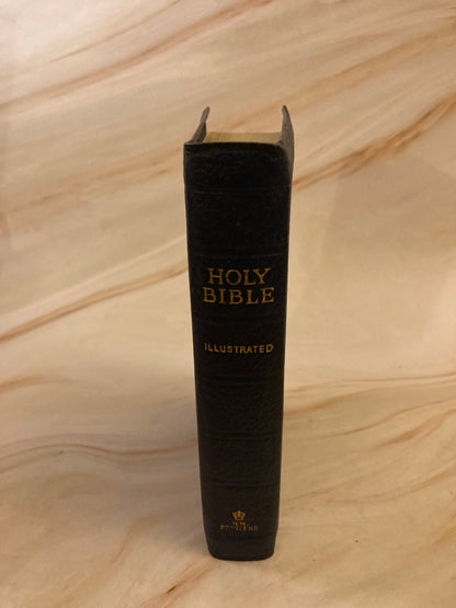 Small Blue Leather Vintage Bible - (Ref x189)