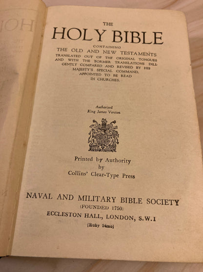 1939 Holy Bible Active Service Edition - Military Bible (Ref x207)