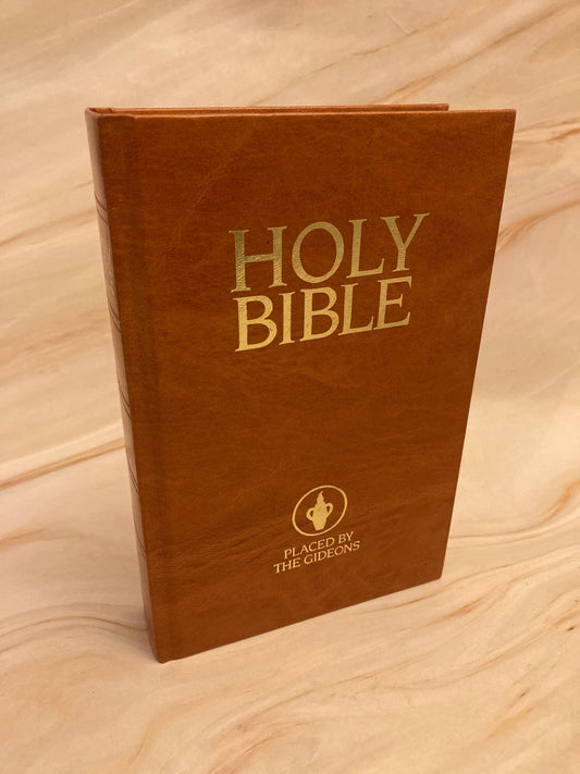 Gideon NIV Holy Bible Hardcover Brown Bible 1994 - (Ref x251)