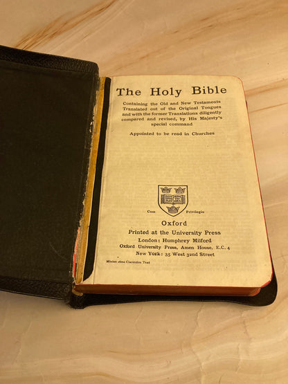 Vintage Leather Oxford University Holy Bible - (Ref x235)